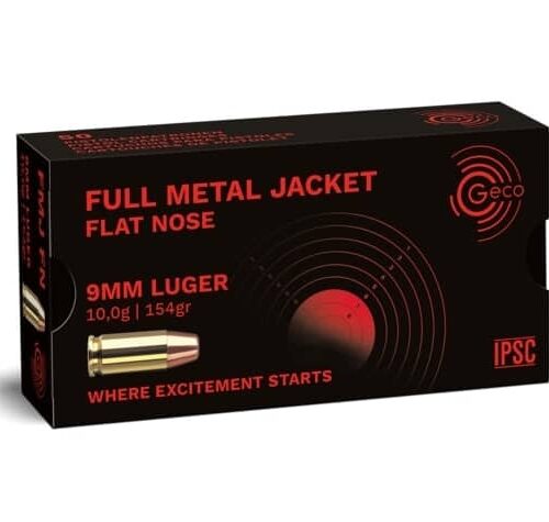 GECO 9mm 154gr Flat Nose FMJ 50 Pack