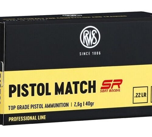 RWS 22LR Pistol Match Soft Recoil 40gr LRN 50 Pack