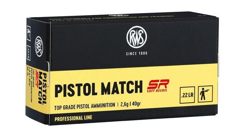 RWS 22LR Pistol Match Soft Recoil 40gr LRN 50 Pack