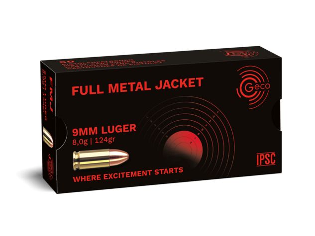 GECO 9MM LUGER 124GR FMJ Tombak (50 ROUNDS)