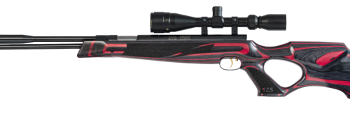WEIHRAUCH HW97 (KT MODEL) JUBILEE EDITION .177 CAL – UNDER LEVER AIR RIFLE – LAMINATED RED / BLACK THUMBHOLE STOCK