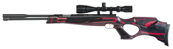 WEIHRAUCH HW97 (KT MODEL) JUBILEE EDITION .177 CAL – UNDER LEVER AIR RIFLE – LAMINATED RED / BLACK THUMBHOLE STOCK