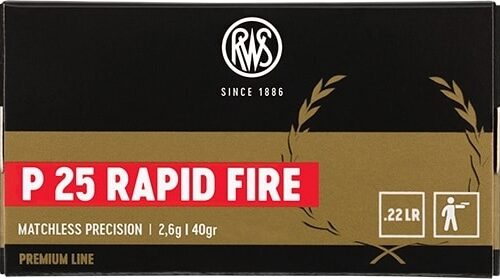 RWS 22LR P25 Rapid Fire 40gr LRN 50 Pack