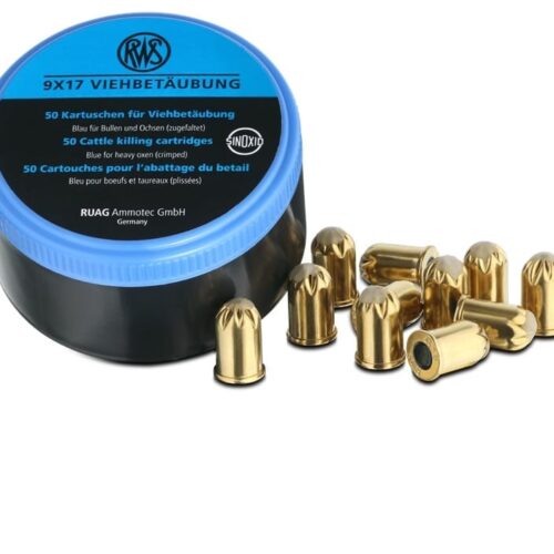 RWS 9×17 Captive Bolt Cartridges Blue 50 Pack (Bulls)