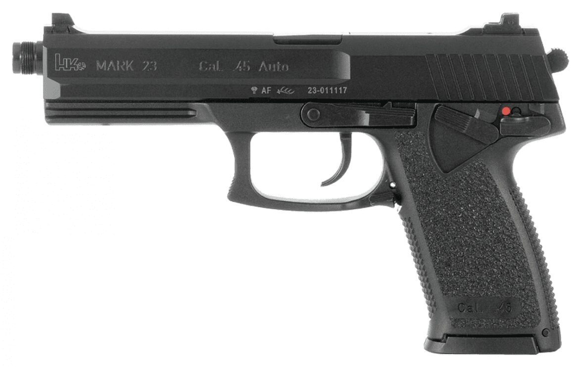HECKLER KOCH MK23 SEMI AUTOMATIC 9MM WITH TWO 10 ROUND MAGAZINES