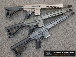 WARWICK FIREARMS NEW WFA1L LIGHT SPORT EDITION STRAIGHT PULL BOLT ACTION RIFLE 10 SHOT CATEGORY B  FDE 223REM 16 inch barrel MAGPUL MOE STOCK  A2 GRIP  MUZZLE BREAK