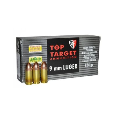 FIOCCHI 9MM LUGER 124GR LRN CP LEAD FREE PRIMER COPPER PLATED (50 Pack)