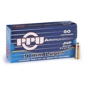 PPU 9mm 124GR JHP (50 ROUNDS)