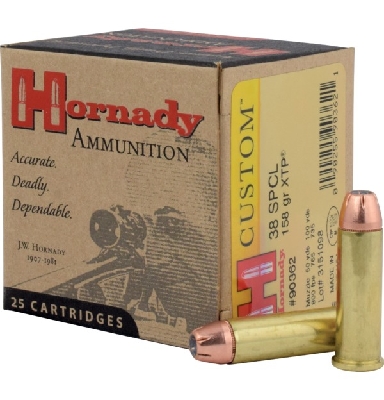 Hornady 38 Special 158 grain JHP XTP Hornady Custom Ammo 25 rd
