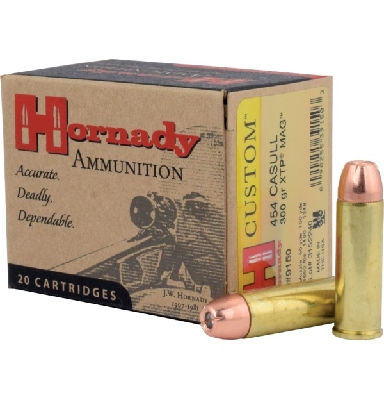 Hornady 454 Casull 300 grain XTP Mag Hornady Custom Ammo – 20 ROUNDS