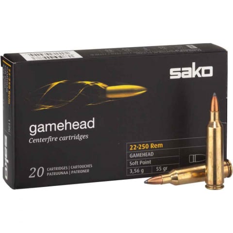 SAKO 22-250 REM 55GR GAMEHEAD 20 PACK