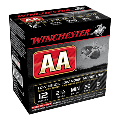 Winchester AA Featherlite 12G 8 shot 2-3/4 Inch 26gm SHOTSHELL (25 PACK)