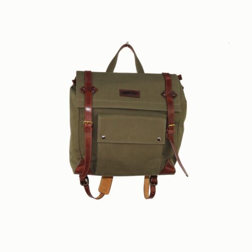 BERETTA Canvas & leather backpack green&bro