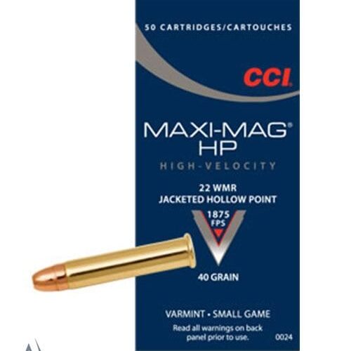 CCI 22WMR MAXI MAG 40GR JHP 1875FPS (50 Pack)