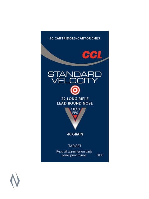 CCI 22LR STANDARD VELOCITY 40GR SOLID 1070FPS (50)