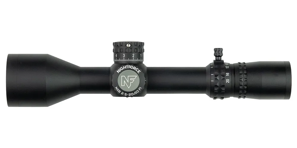 NIGHTFORCE NX8 – 2.5-20x50mm F1 – ZeroStop – .250 MOA – DigIllum – PTL – MOA-XT