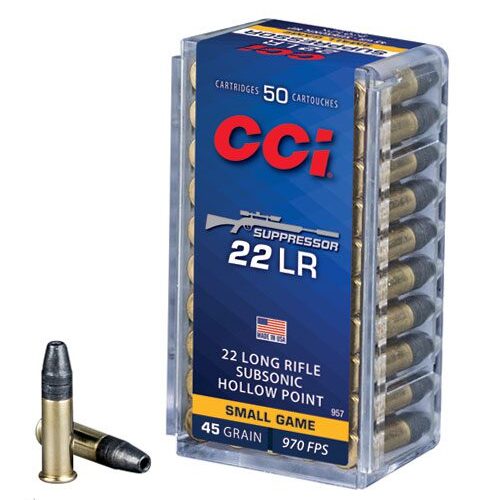 CCI 22LR SUPPRESSOR 45GR HP 970FPS 50PK
