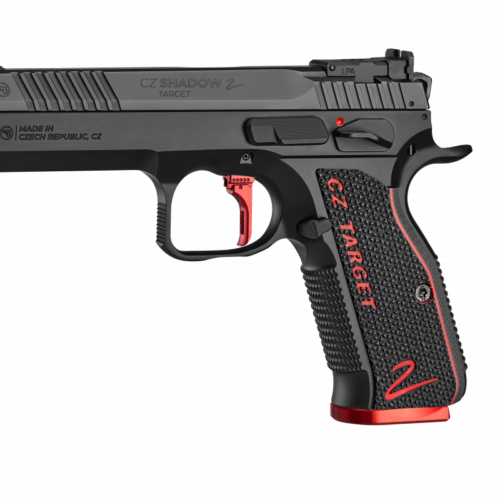 CZ 75 SP-01 9MM SHADOW 2 TARGET 5 INCH BLACK / RED GRIP ADJ REAR SIGHT – ADJ TRIGGER