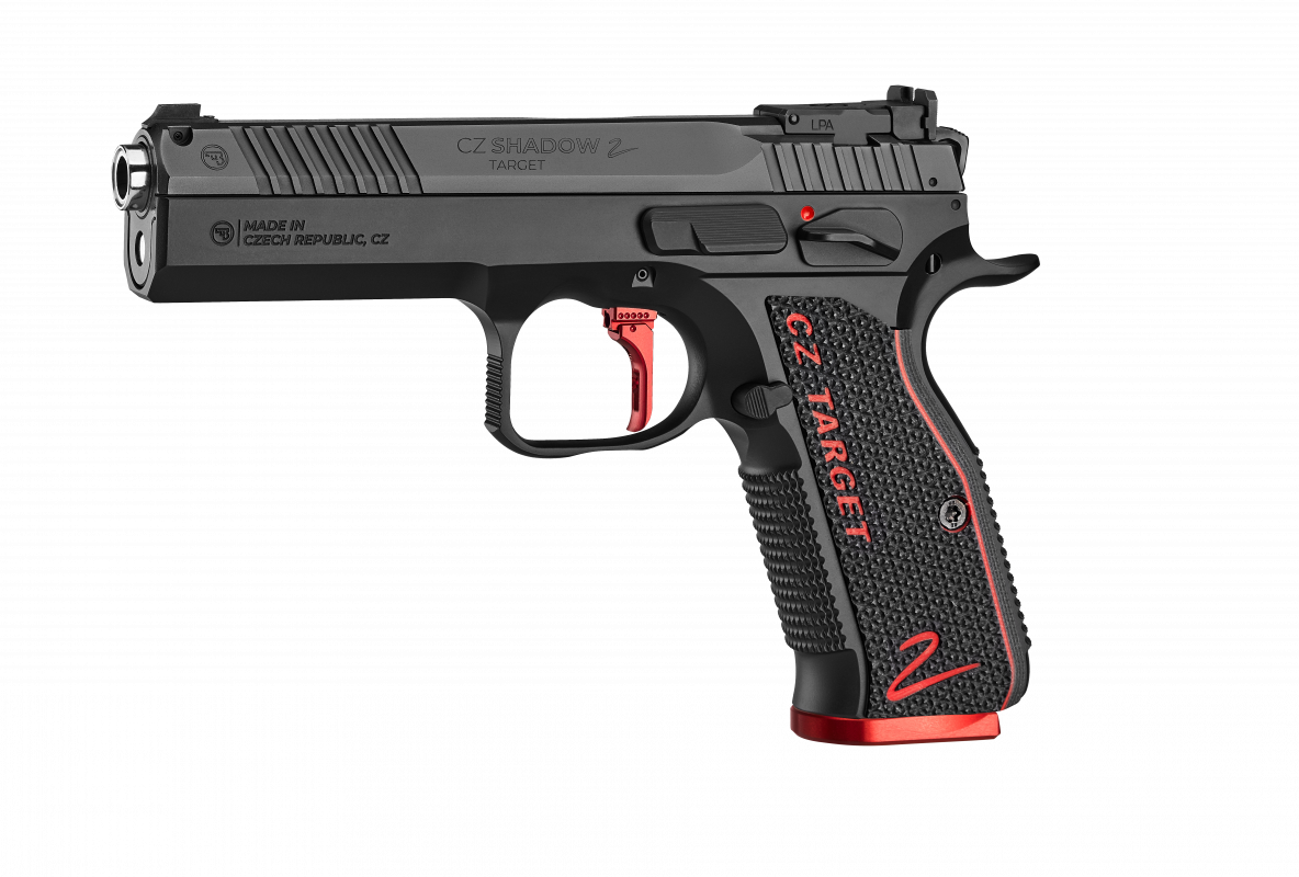 CZ 75 SP-01 9MM SHADOW 2 TARGET 5 INCH BLACK / RED GRIP ADJ REAR SIGHT – ADJ TRIGGER