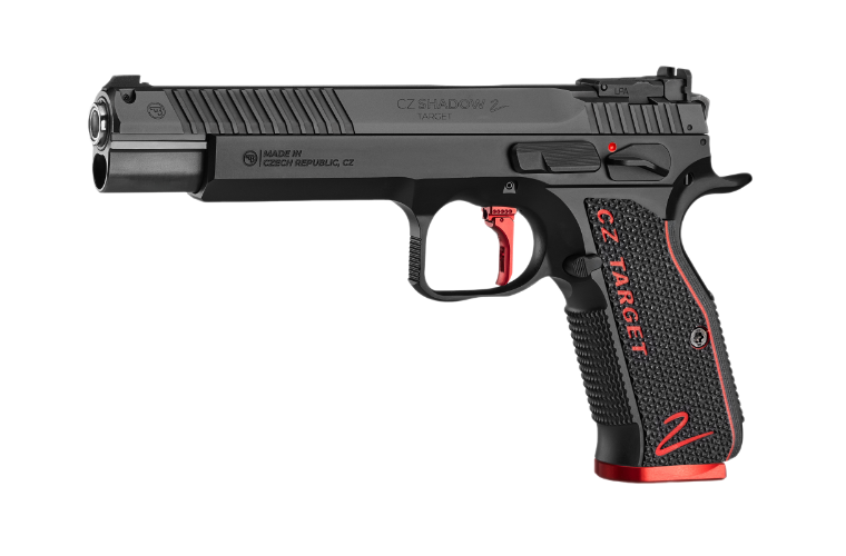 CZ 75 SP-01 9MM SHADOW 2 TARGET 6 INCH BLACK / RED GRIP ADJ REAR SIGHT – ADJ TRIGGER