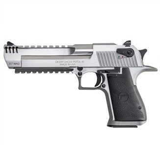 IMI Magnum Research Desert Eagle 357 Magnum Stainless with integrated Muzzle Brake and Pic Rail