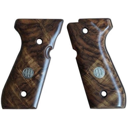 BERETTA 92 SERIES LUXURY WALNUT WOOD GRIPS WITH TRIDENT LOGO