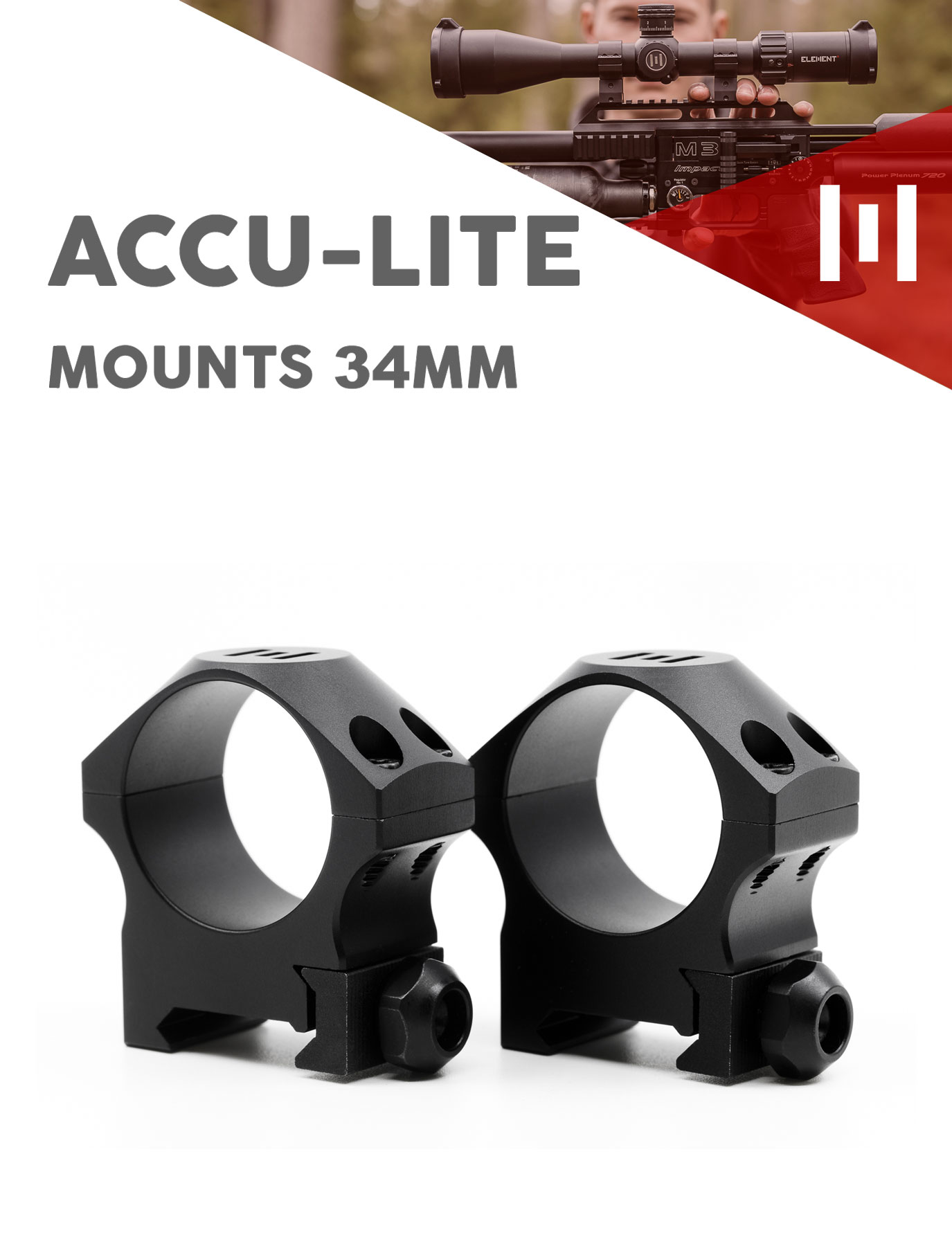Element Optics Accu-Lite Mounts – 34mm – Low 24mm