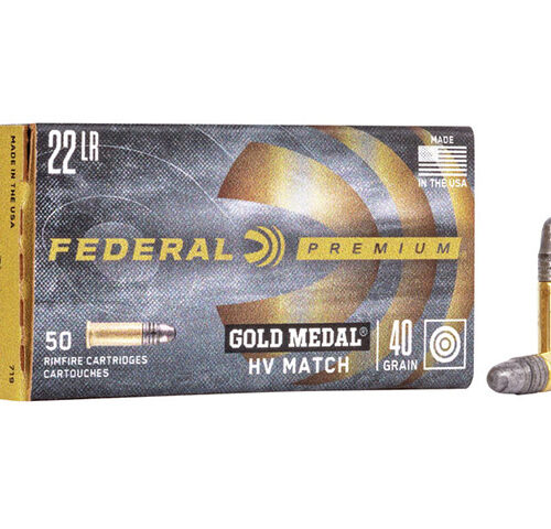 FEDERAL 22LR 40GR SOLID HV GOLD MEDAL 1200FPS 500PK