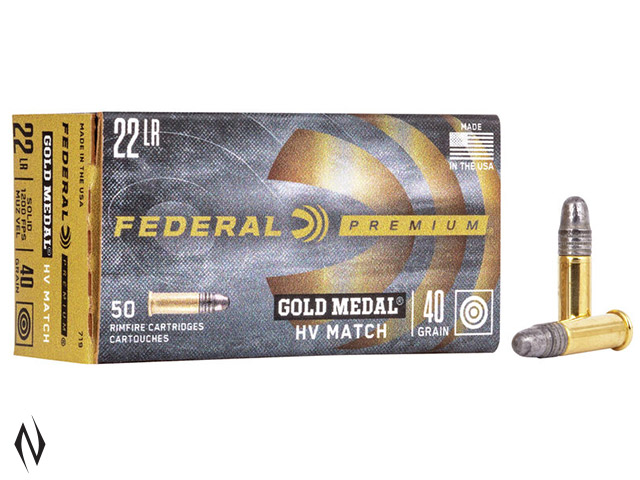 FEDERAL 22LR 40GR SOLID HV GOLD MEDAL 1200FPS 500PK