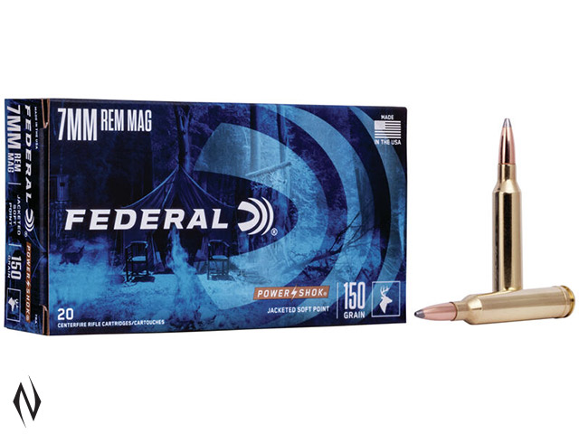 FEDERAL 7MM REM MAG 150GR SP POWER-SHOK (20 ROUNDS)