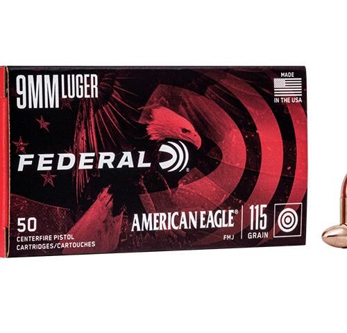 FEDERAL 9MM LUGER 115GR FMJ AMERICAN EAGLE (50 PACK)