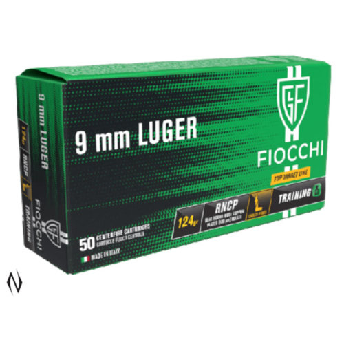 FIOCCHI 9MM LUGER 124GR LRN CP LEAD FREE PRIMER COPPER PLATED (50 Pack)