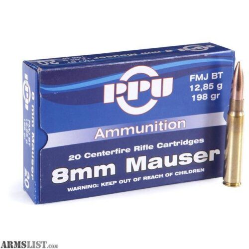PPU 8×57 Mauser 175gr Pointed Soft Point BT