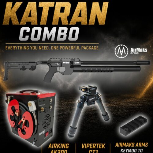 AIRMAKS ARMS KATRAN .22 CAL – COMPRESSOR – BIPOD – PICATINNY ADAPTOR – Combo Pack