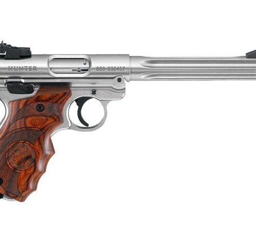 RUGER MKIV 22LR HUNTER STAINLESS + TARGET GRIPS 174MM