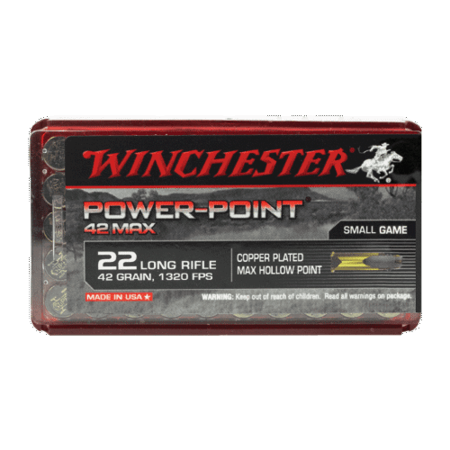 WINCHESTER POWER POINT MAX 22LR 42GR HP COPPER PLATED (50 ROUNDS)