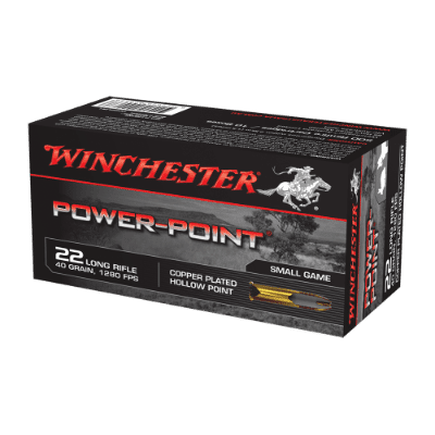 WINCHESTER POWER POINT 22LR 40GR HP COPPER PLATED (50 RDS)