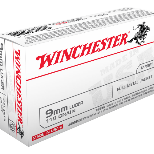 Winchester USA 9MM 115gr FMJ (50 ROUNDS)