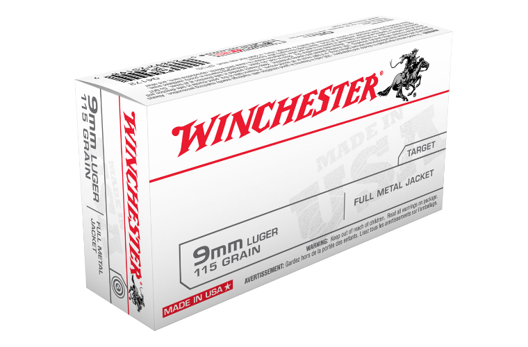 Winchester USA 9MM 115gr FMJ (50 ROUNDS)