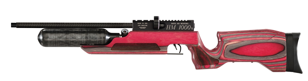 RAW HM1000X LRT .22 cal with Red Laminate Right Hand Action Air Rifle