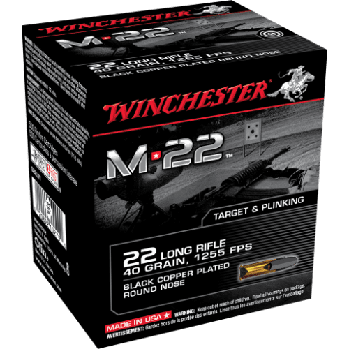 WINCHESTER M22 22LR 40GR BLACK COPPER PLATED ROUND NOSE (1000 PACK)