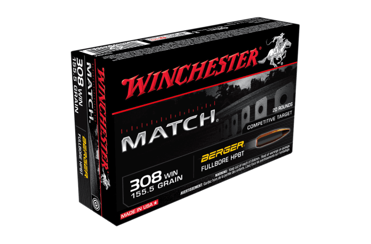 WINCHESTER MATCH 308WIN 155.5GR BERGER BTM 20 RDS