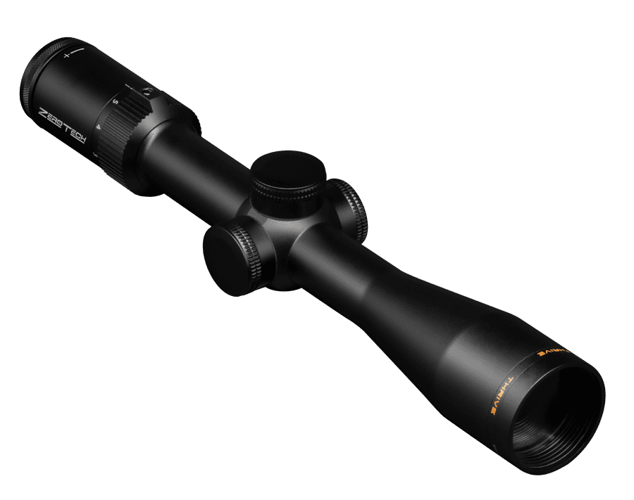 ZERO TECH THRIVE 3-12X44 WITH 30MM TUBE – CAPPED TURRETS AND MIL DOT REICLE (MOA)
