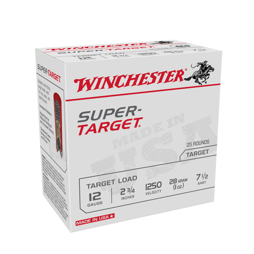 Winchester Super Target 12ga 1250fps 7.5 2-3/4 Inch 28gm SHOTSHELL (25 PACK)