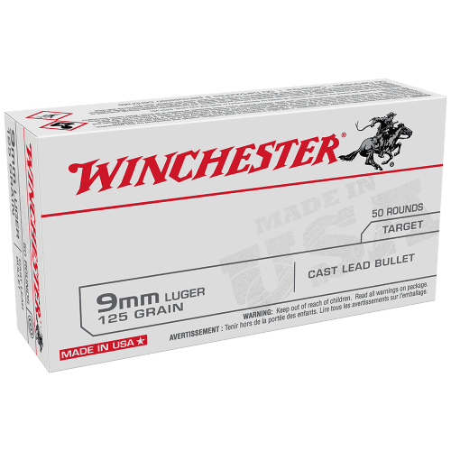 Winchester 9MM 125gr LRN USA value pack (50 PACK)