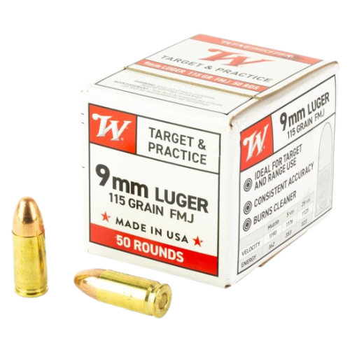 Winchester USA Para 9mm Luger 115 FMJ (50 ROUNDS)