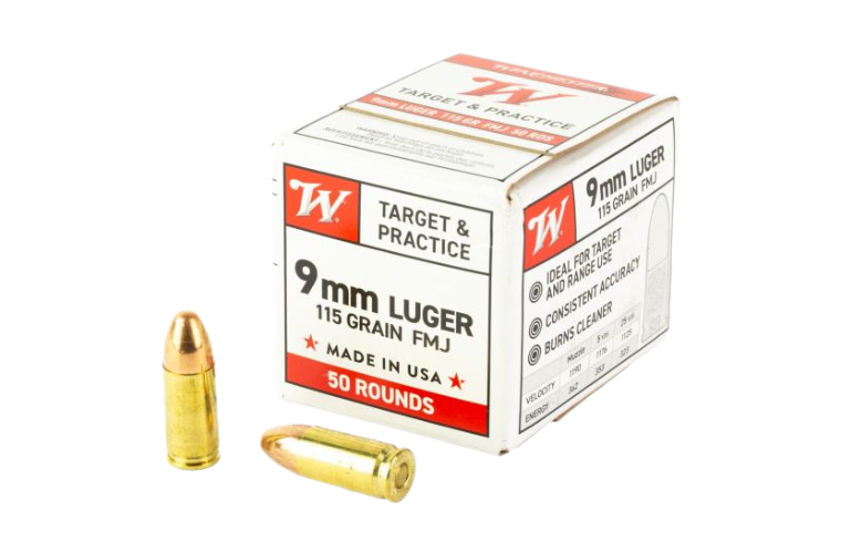 Winchester USA Para 9mm Luger 115 FMJ (50 ROUNDS)