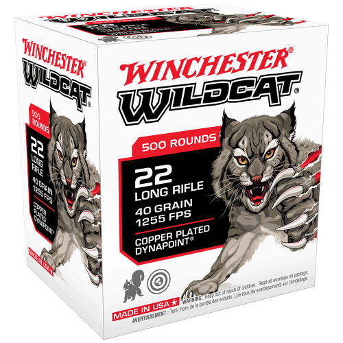 WINCHESTER WILDCAT 22LR 40GR COPPER PLATED SOLID (500 RDS)