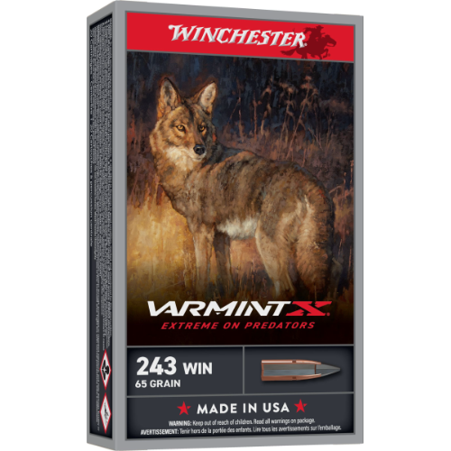 WINCHESTER VARMINT X 243 Win 65GR POLY TIP (20 PACK)