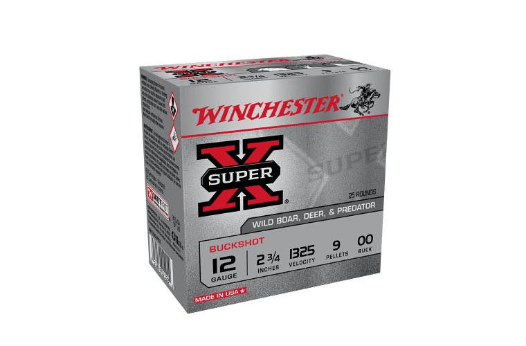WINCHESTER BUCKSHOT 12G 00 BUCK 2-3/4 INCH 9 PELLET (25 RDS)
